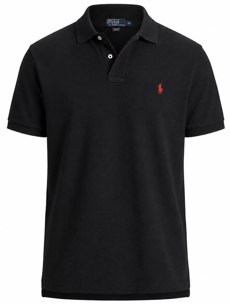 Eagilo Black Classic Polo Polo T-Shirt image 5
