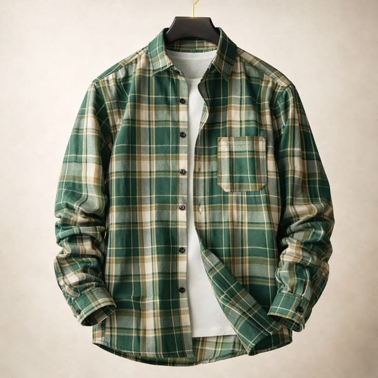 Eagilo Mustard Yellow Checked Casual Shirt image 4