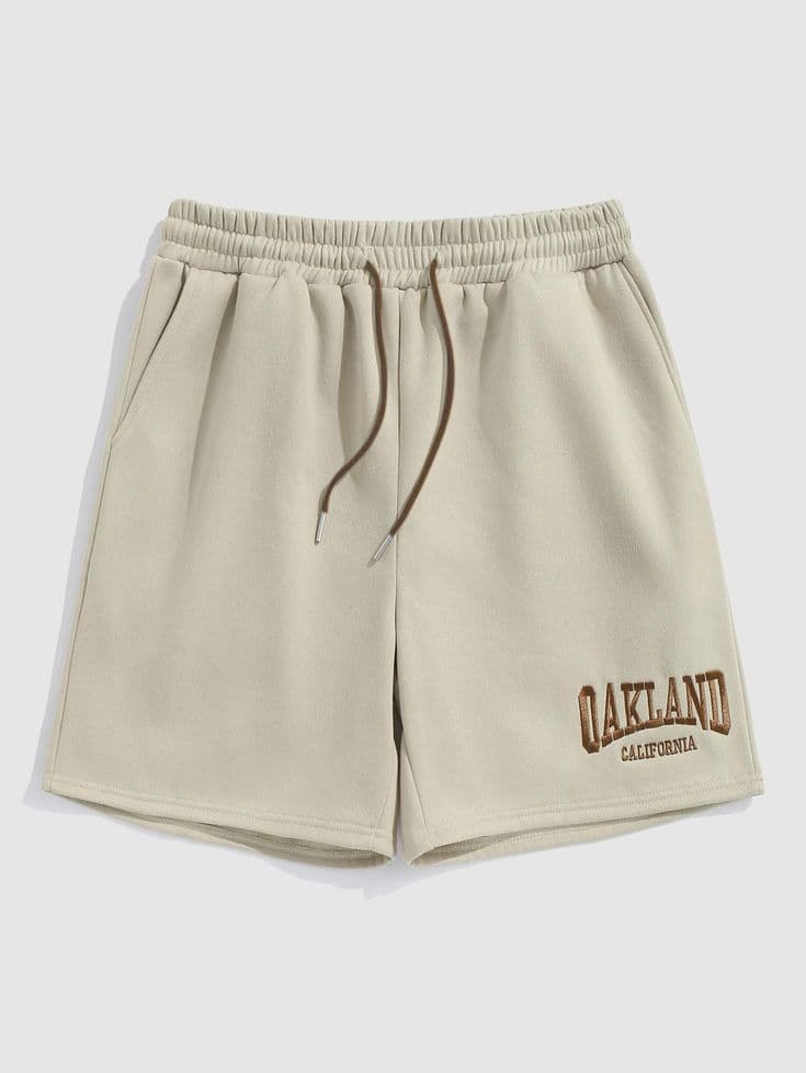 Eagilo Light Coffee Graphic Fleece Shorts image 3
