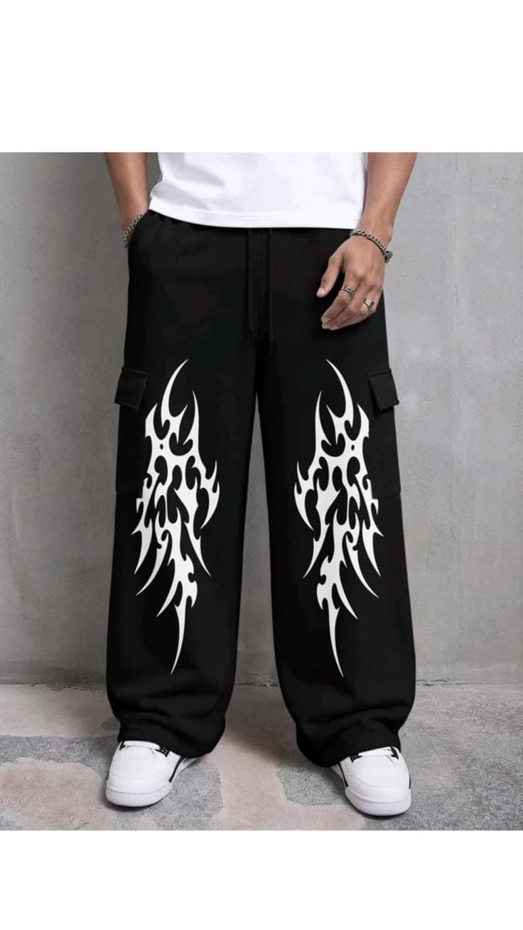 Eagilo Black Baggy Cargo image 3