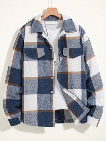 Eagilo Multi / Assorted Oversized Flannel Shacket Shirt image 2