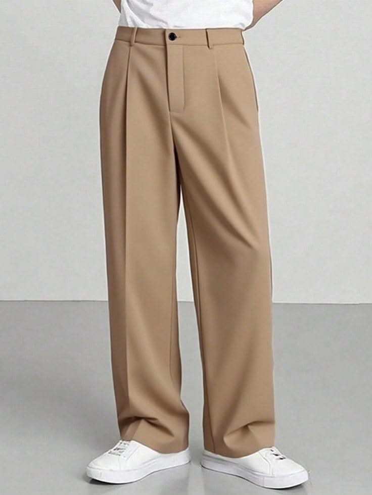 Eagilo Khaki Tailored Formal Trousers image 2