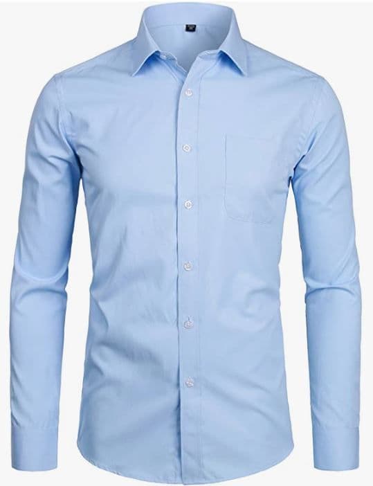 Eagilo Sky Blue Solid Formal Shirt image 3