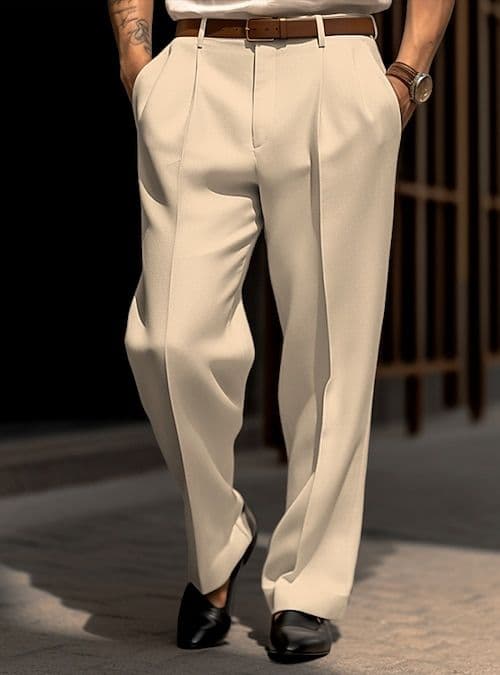 Eagilo Sand Tailored Formal Trousers image 5