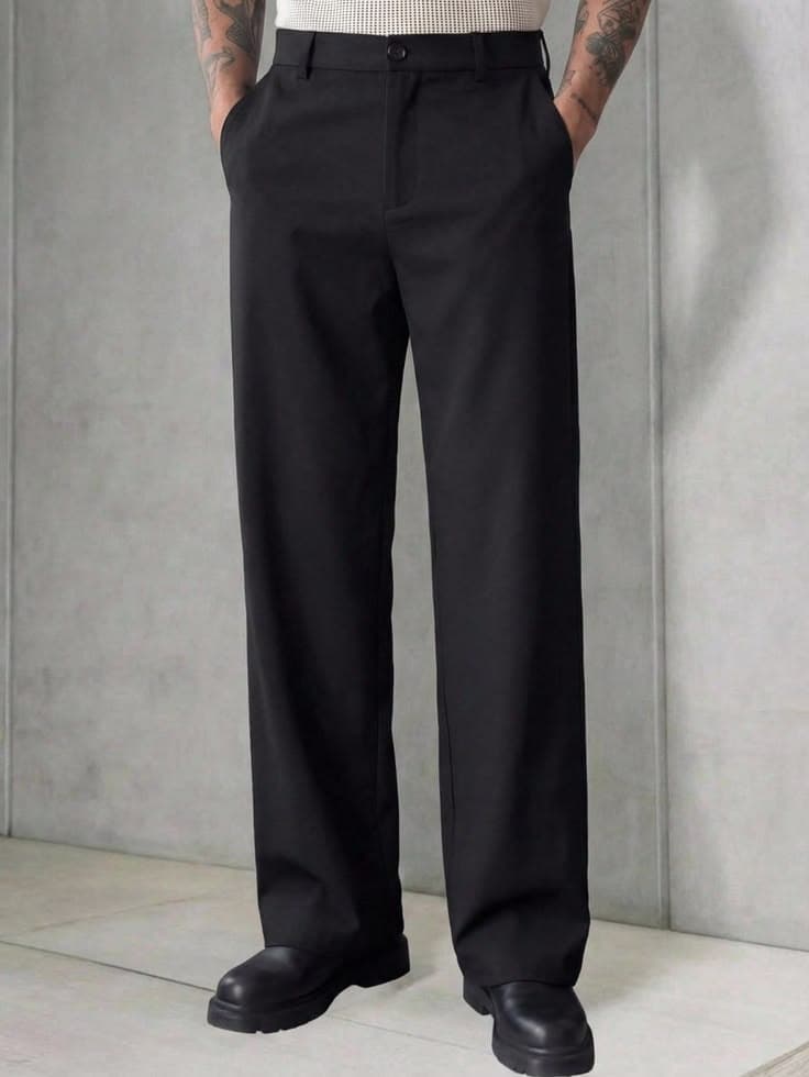 Eagilo Black Tailored Formal Trousers