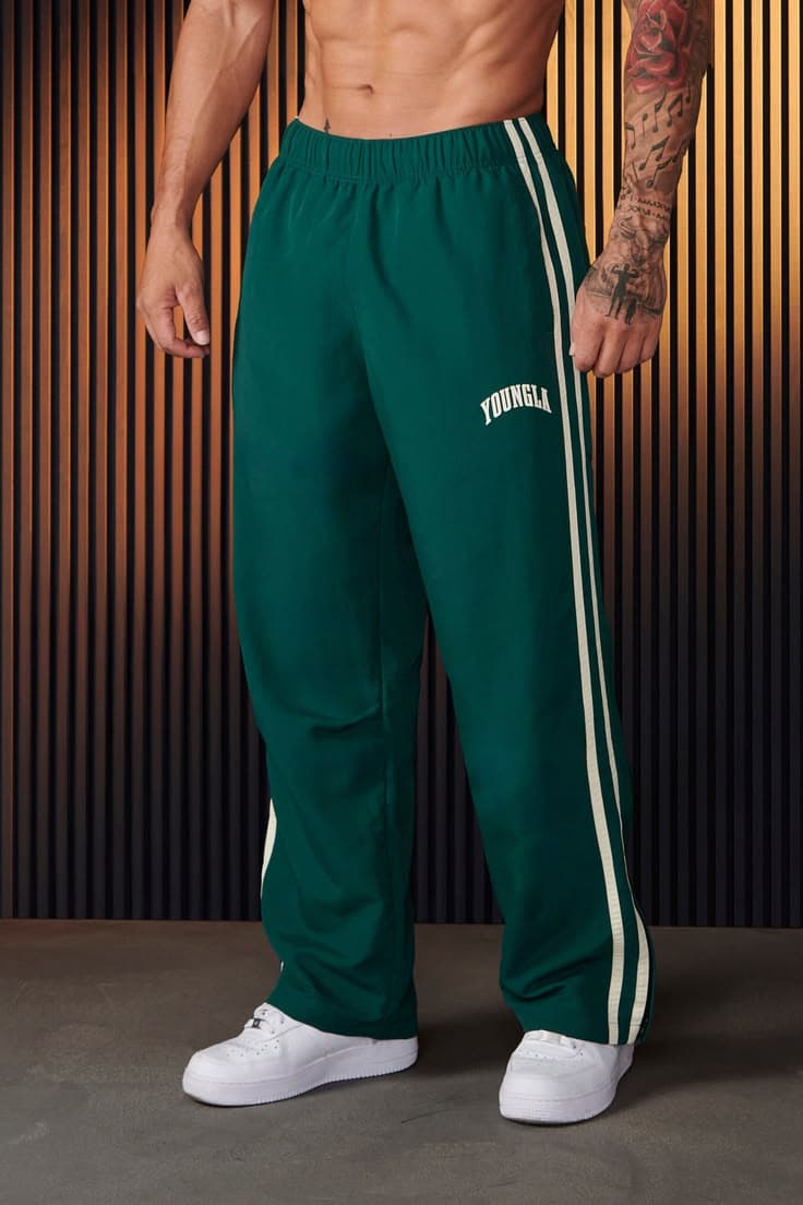 Eagilo Dark Green Relaxed Track Pants image 3